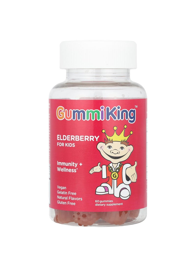 Elderberry for Kids, Immunity + Wellness, Lemon Raspberry, 60 Gummies